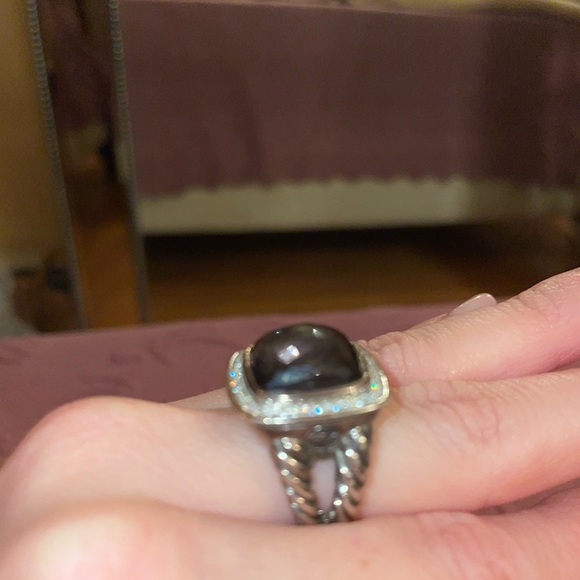 David Yurman Albion Ring in Sterling Silver with Black Orchid and Pavé Diamonds - Picture 6 of 6